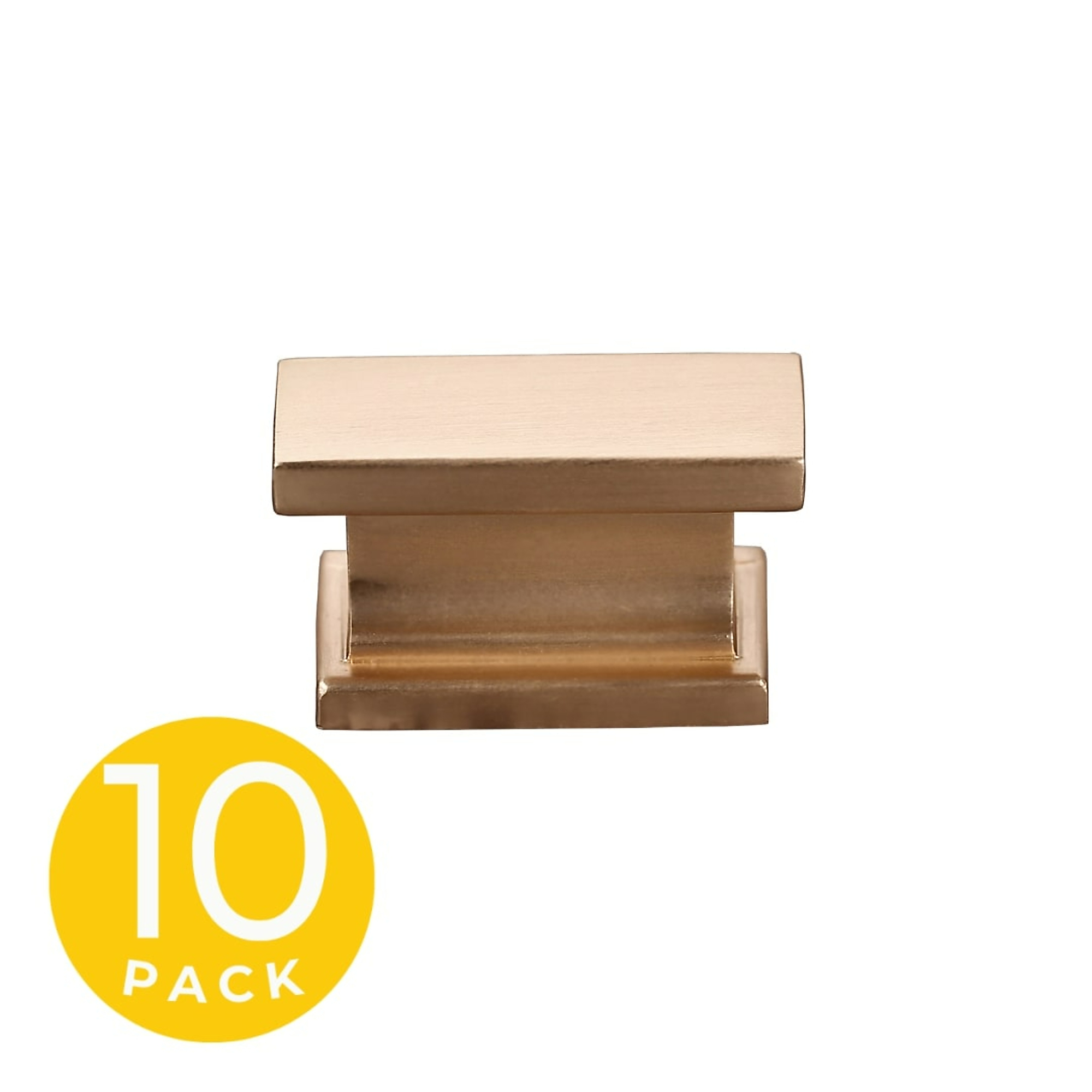 Sapphire, Hexa Series 1 in. Modern Gold Rectangle Cabinet Knob (10-Pack), #SP-2891-51-BRA-10